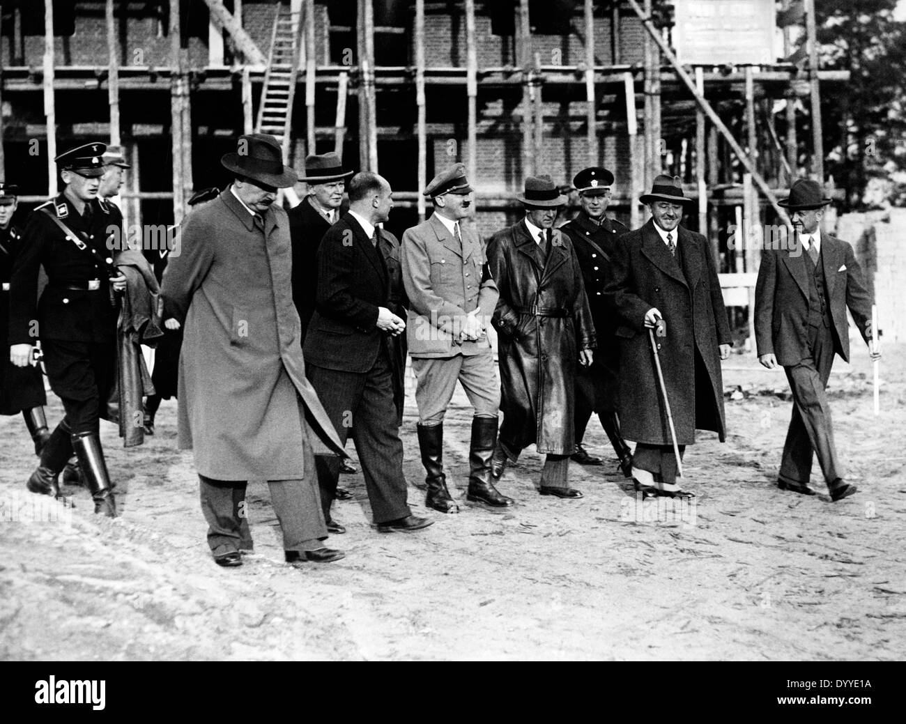 Adolf Hitler visits the construction site of the Berlin Olympic Stadion, 1934 Stock Photo