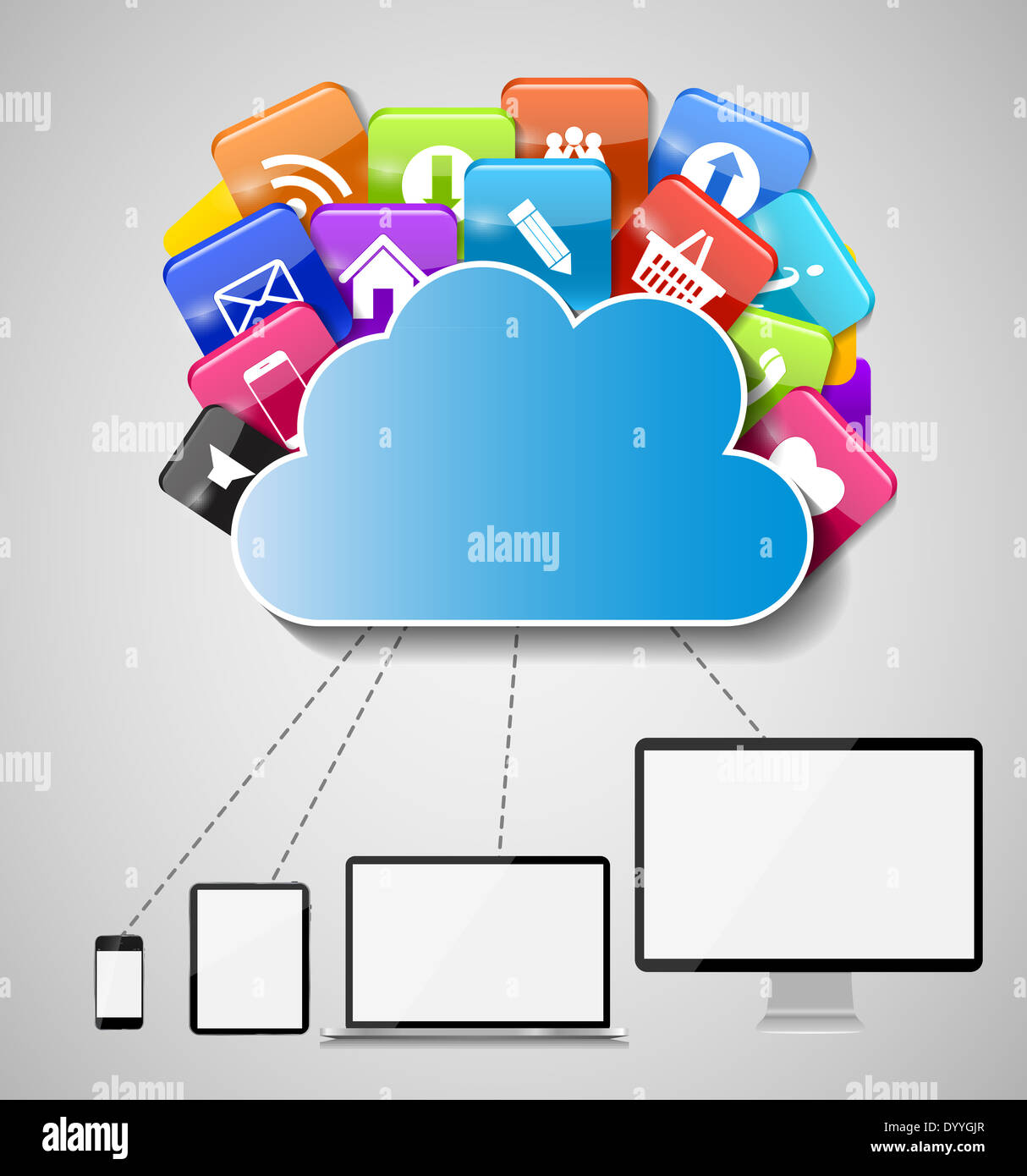 Cloud Computing Concept Vector Illustration. EPS 10 Stock Photo - Alamy