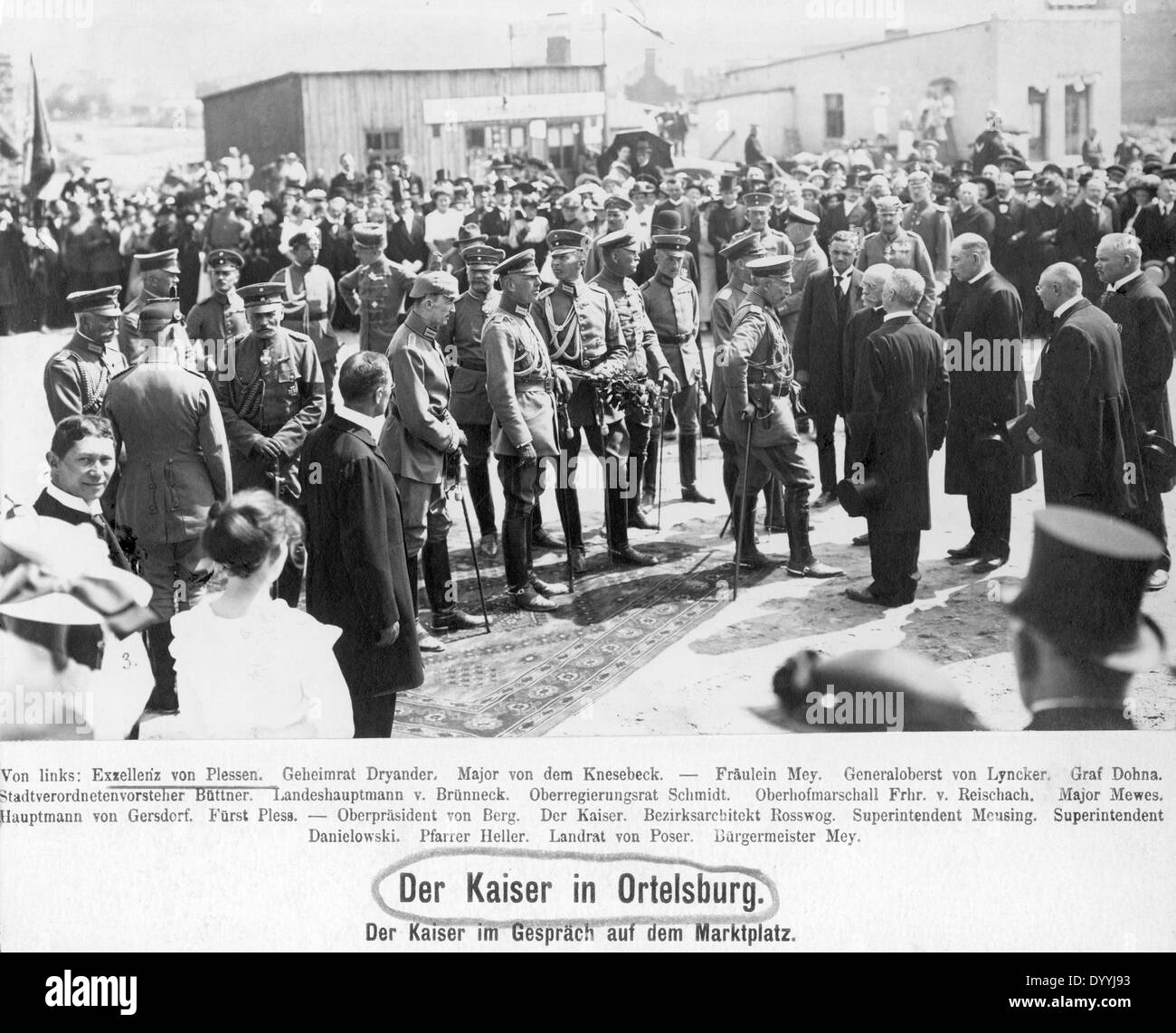 Emperor Wilhelm II in Ortelsburg, 1917 Stock Photo