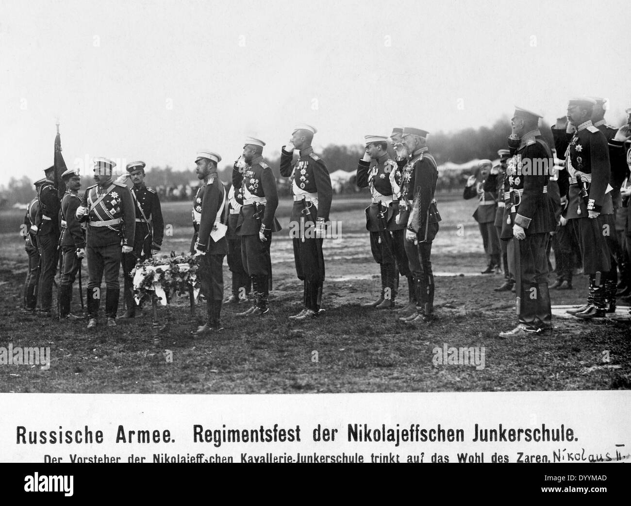 Czar Nicholas II on a regiment festivity Stock Photo