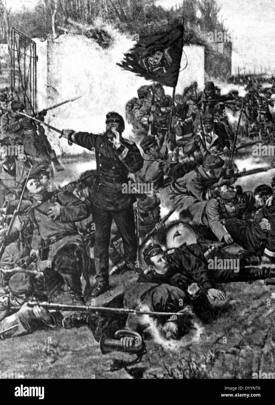 The Battle of Coeuilly during the Franco-German war, 02/12/1870 Stock Photo