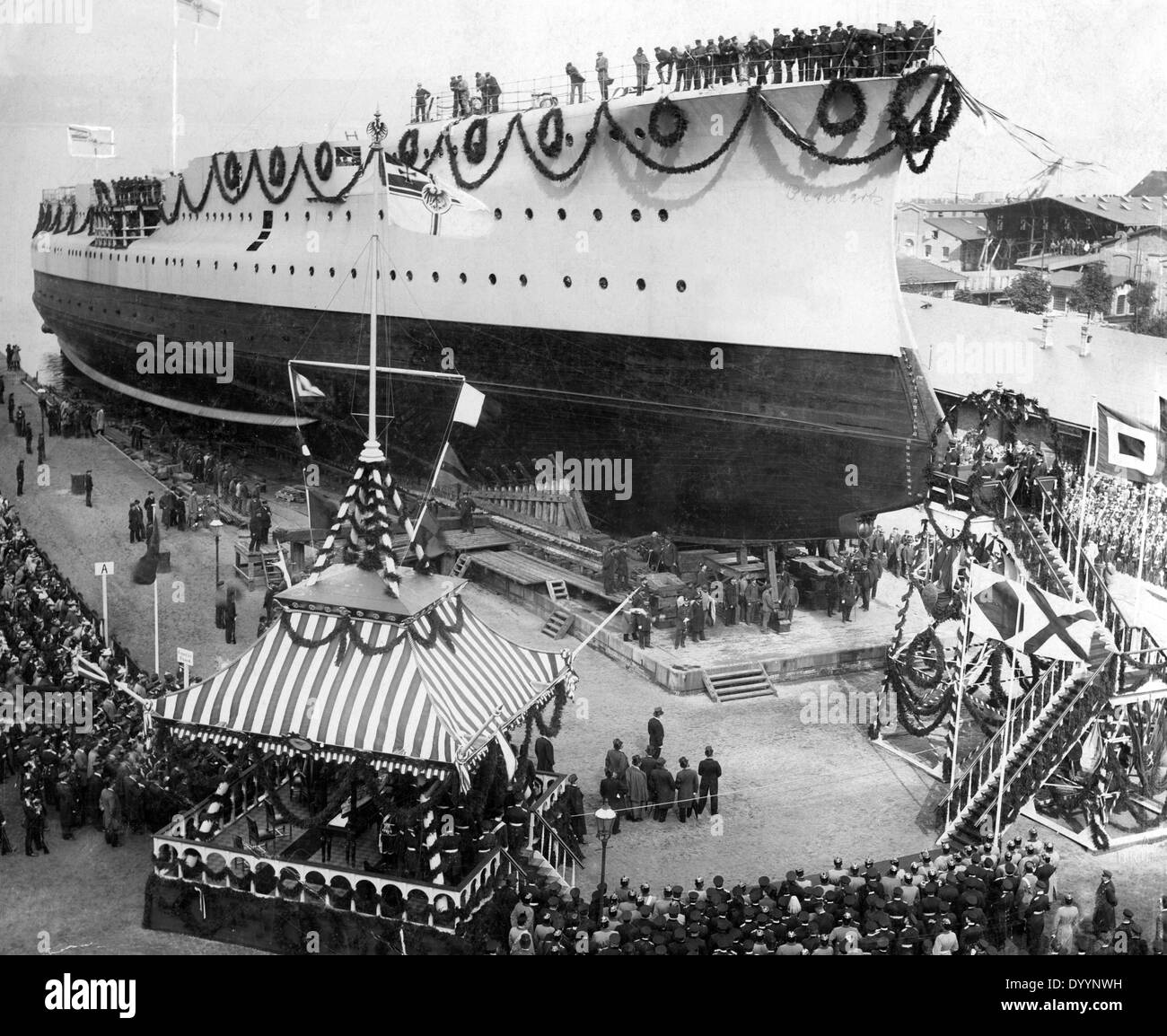 Launch of the SMS 'Fuerst Bismarck', 1897 Stock Photo