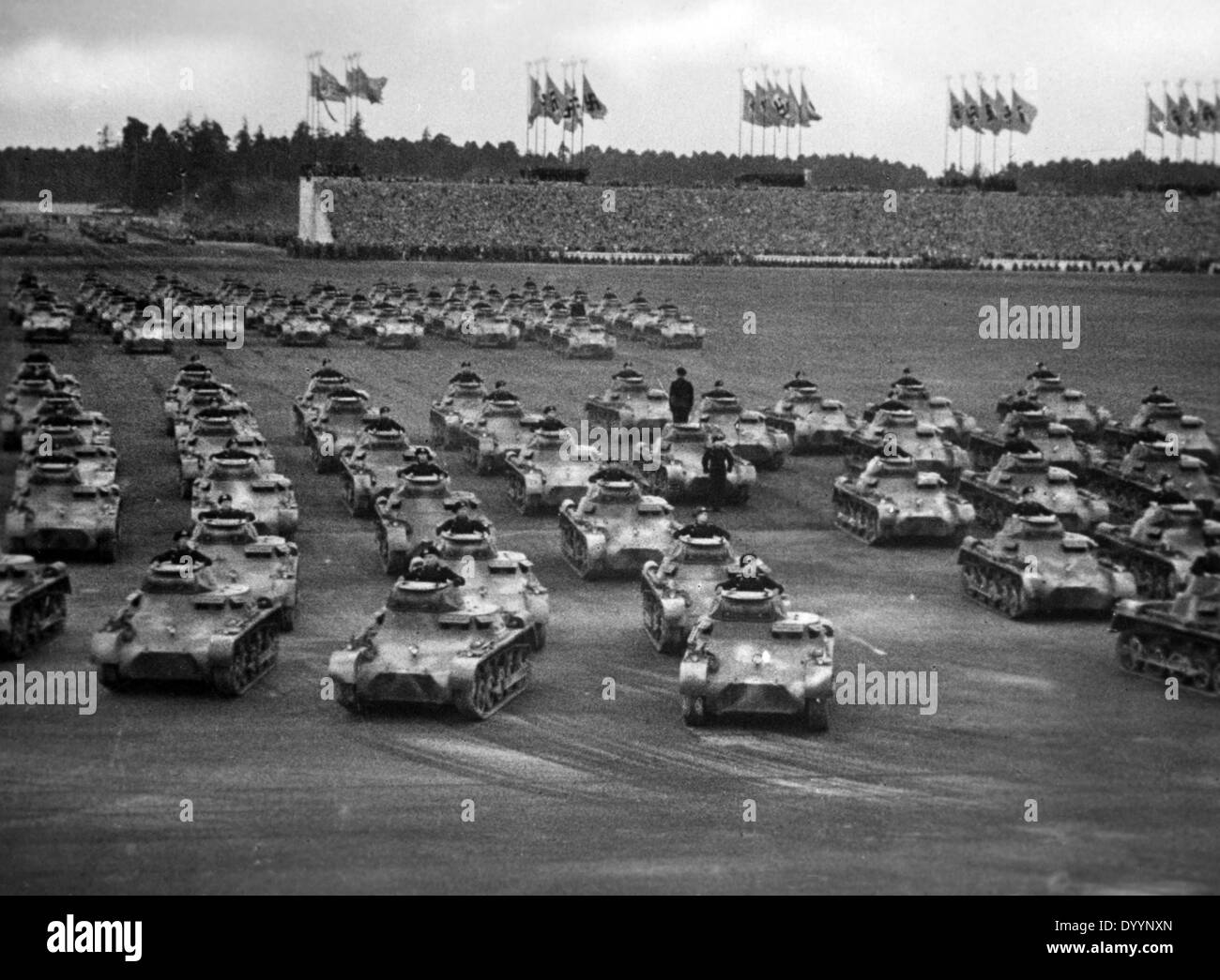 Tank parade at the Nuremberg Rally, 1936 Stock Photo