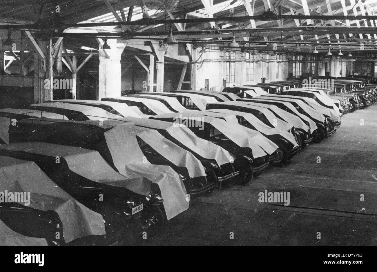 View of a covered parking during the Great Depression Stock Photo