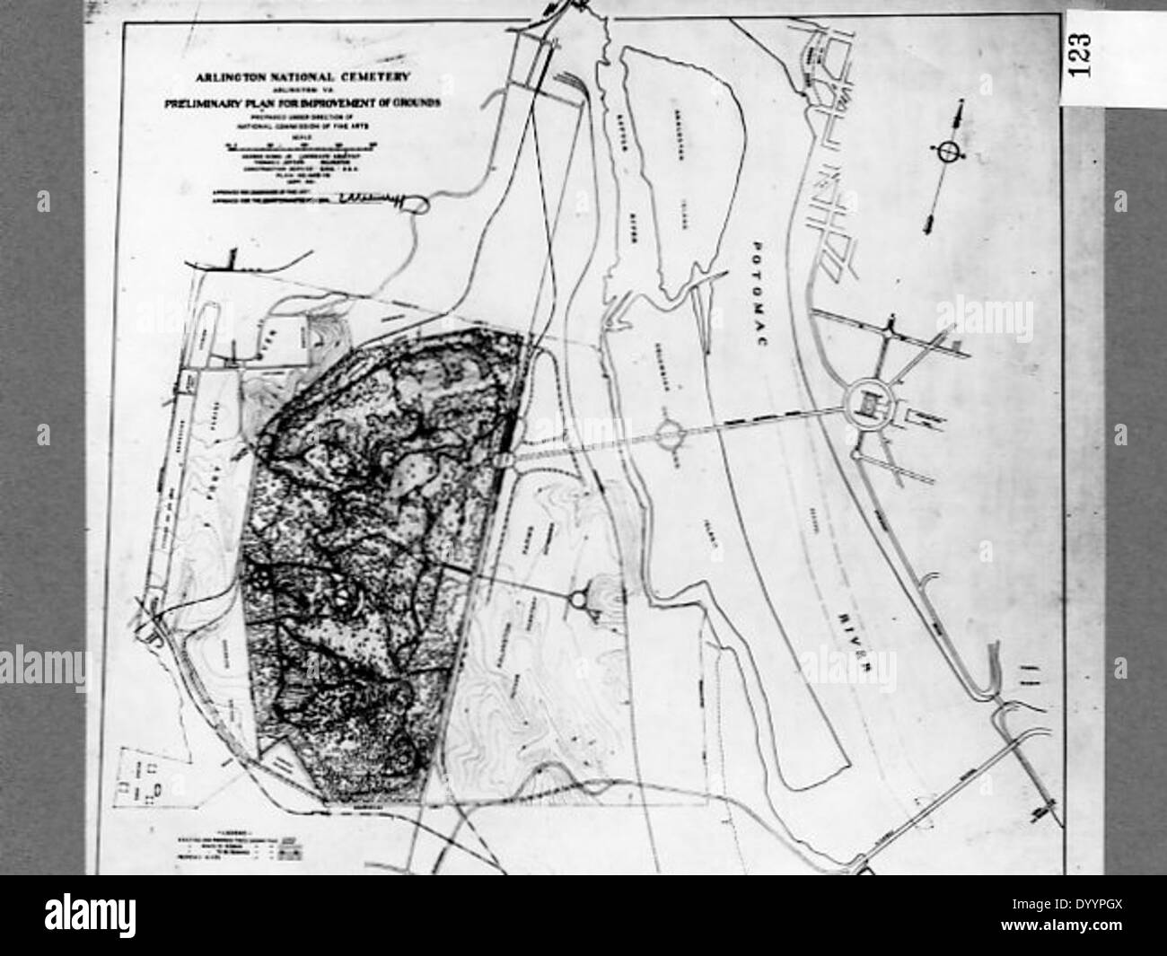 Map of Arlington National Cemetery Stock Photo