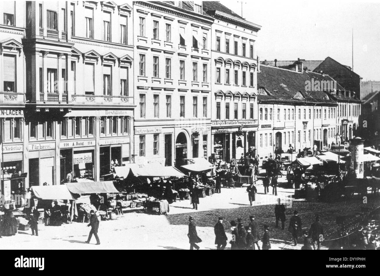 Oranienburger Strasse corner Linien Strasse in the Scheunenviertel, 1886 Stock Photo