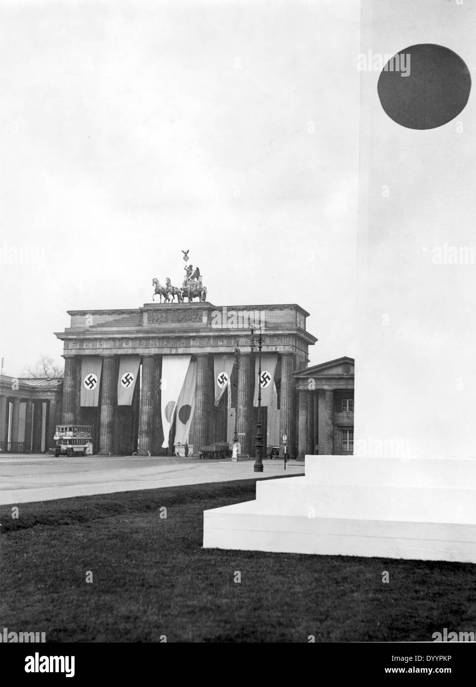 Brandenburg Gate decorated for the Japanese Foreign Minister, Berlin, 1941 Stock Photo