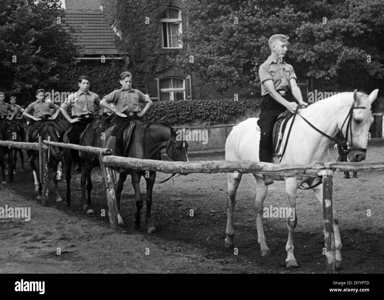 Teen horse lesson Black and White Stock Photos & Images Alamy