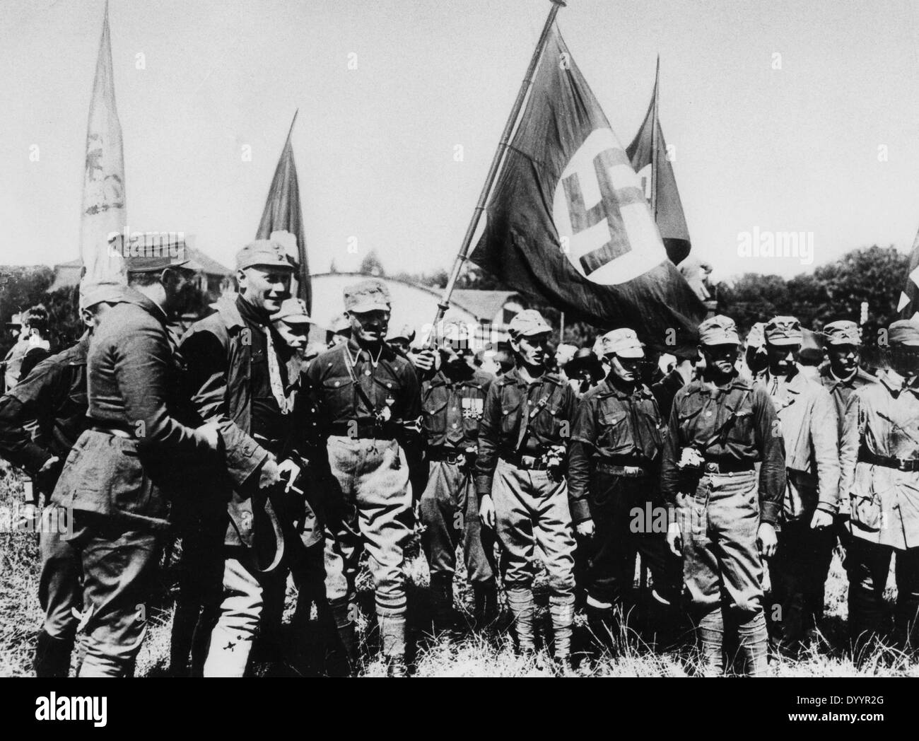SA-men at the 'Ralley of Victory' in Nuremberg, 1933 Stock Photo