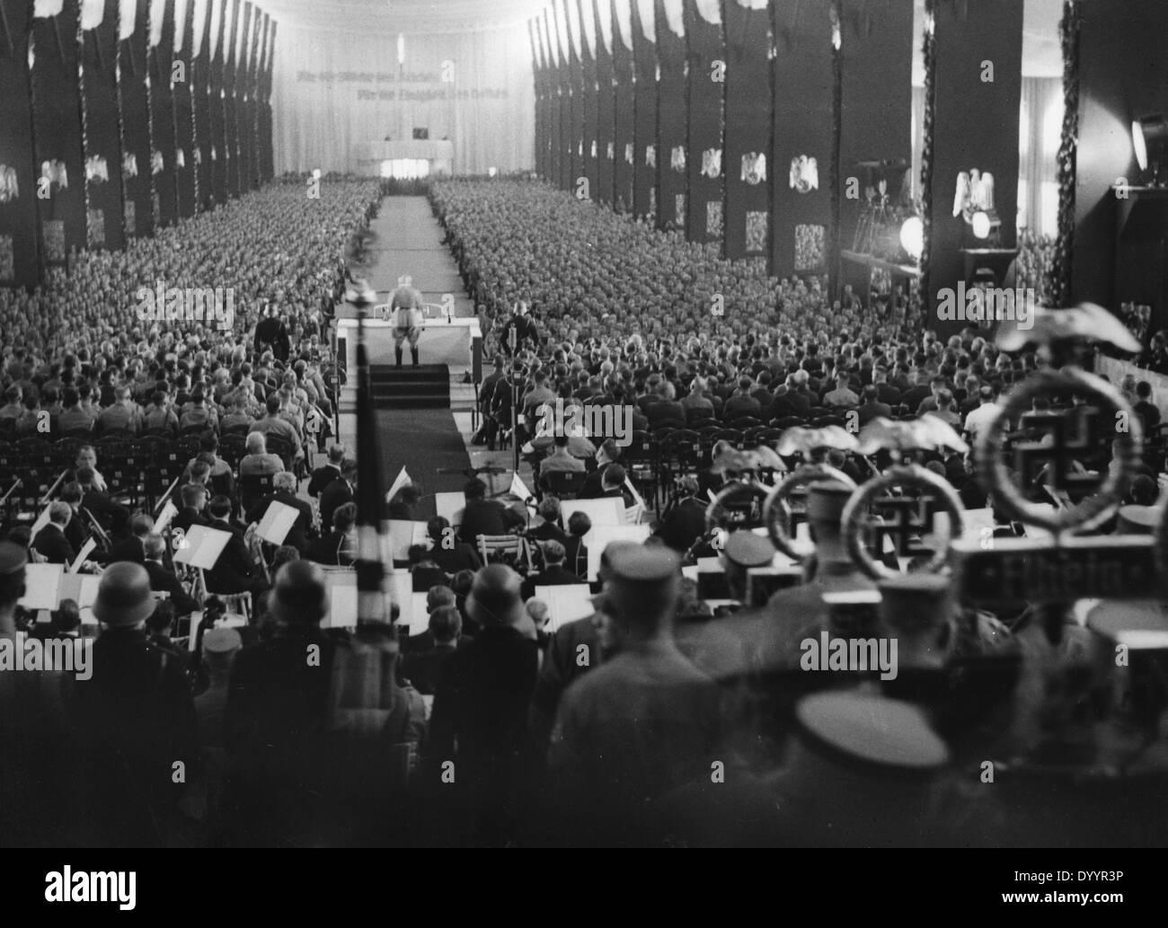 Julius Stricher holds a speech at the Luitpold Hall, 1933 Stock Photo