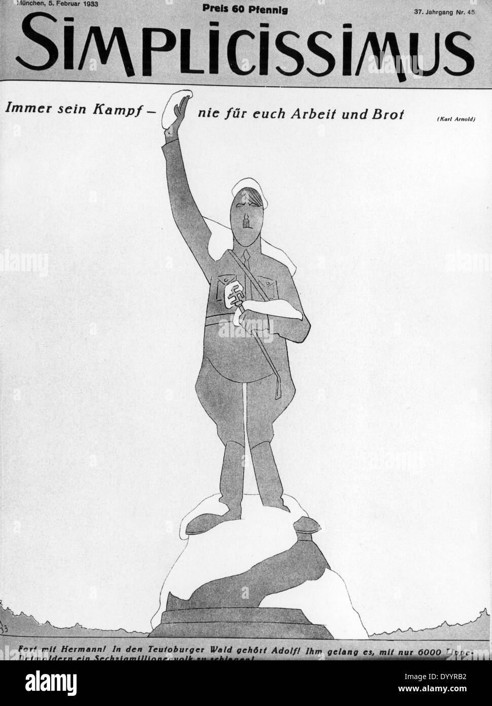 Hitler caricature in the 'Simplicissimus', 1933 Stock Photo: 68837862 ...