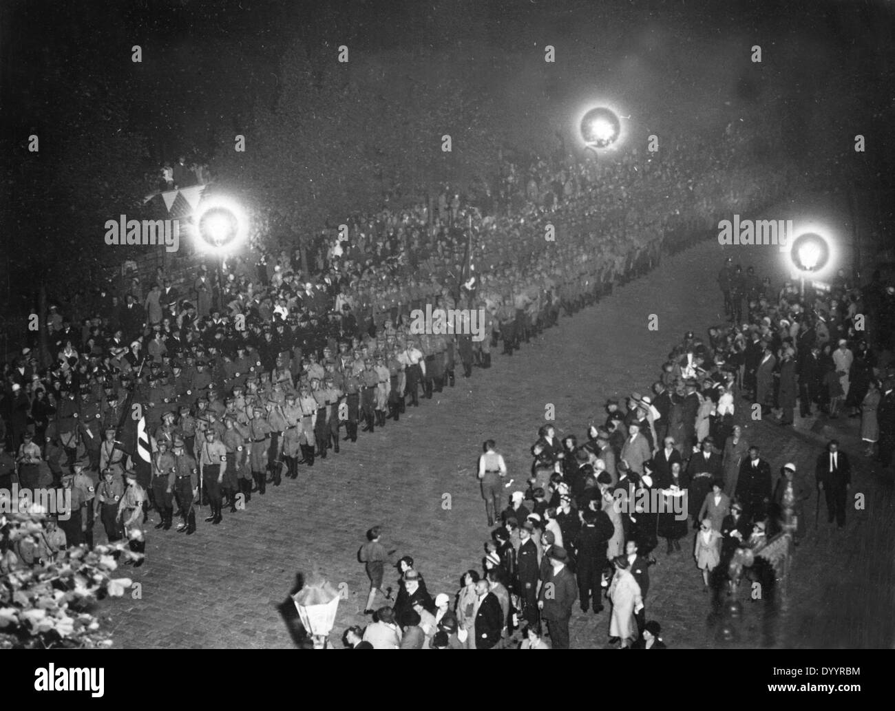 Torchlight procession seizure of power (movie still), 1933 Stock Photo