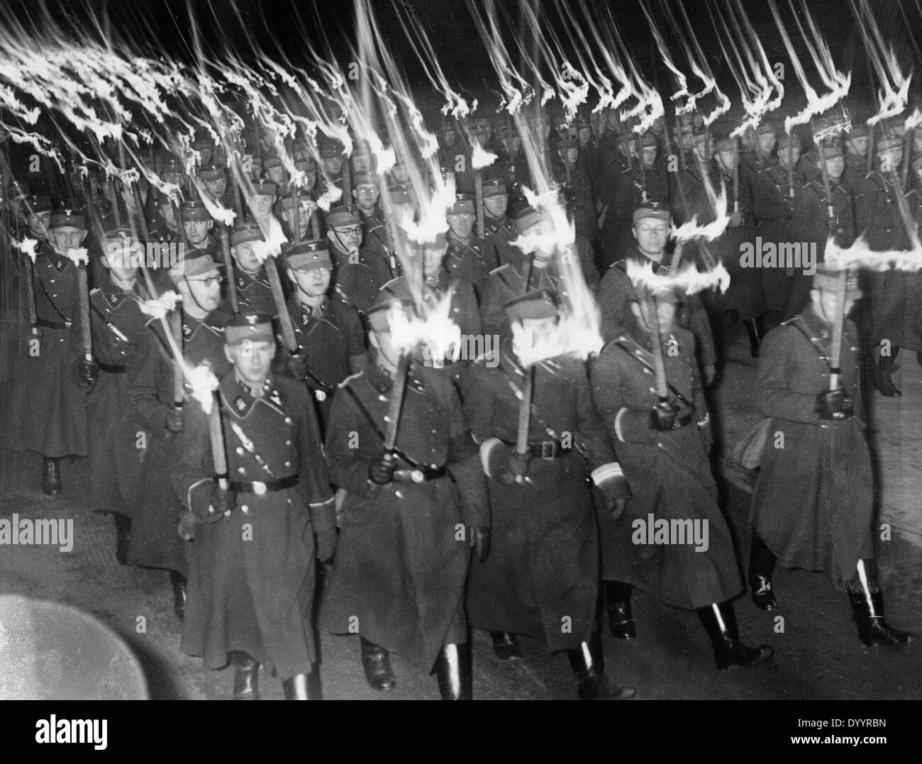 Torchlight procession in Berlin, 1937 Stock Photo