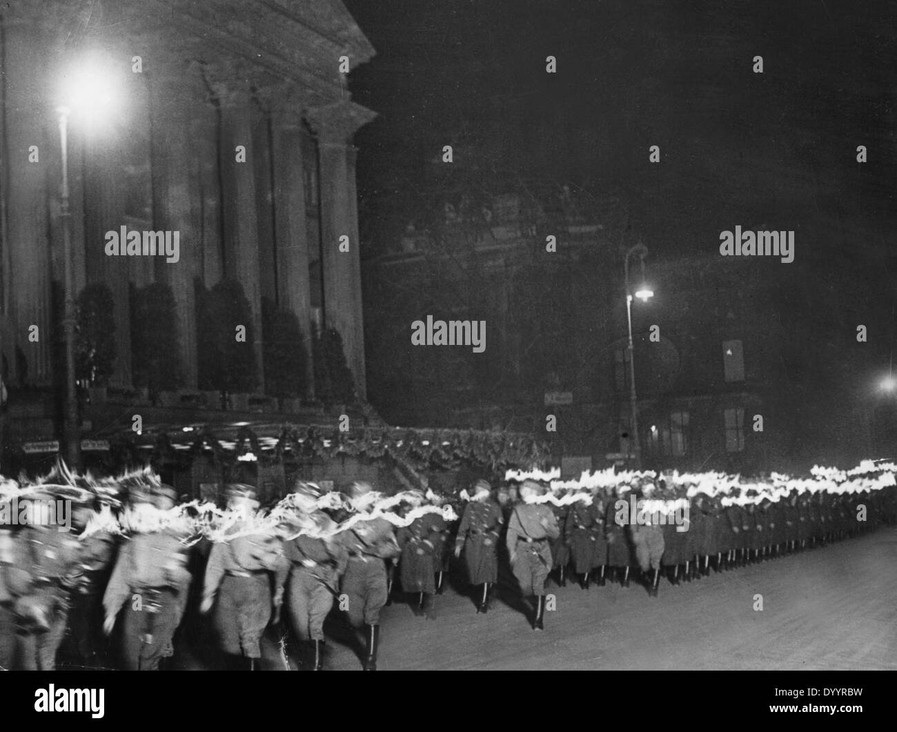 Torchlight procession in Berlin, 1933 Stock Photo