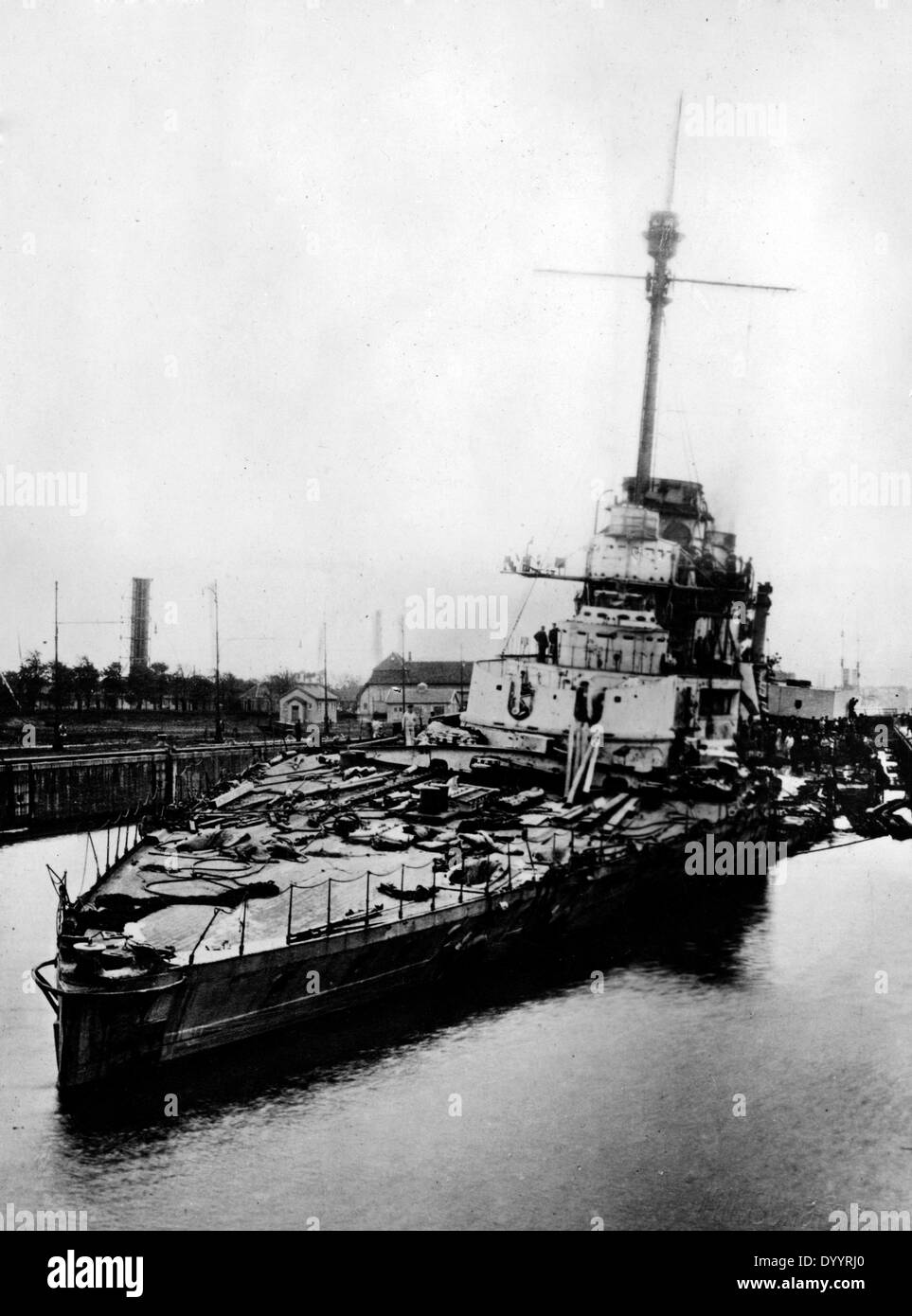 SMS Seydlitz after the Battle of Jutland, 1916 Stock Photo