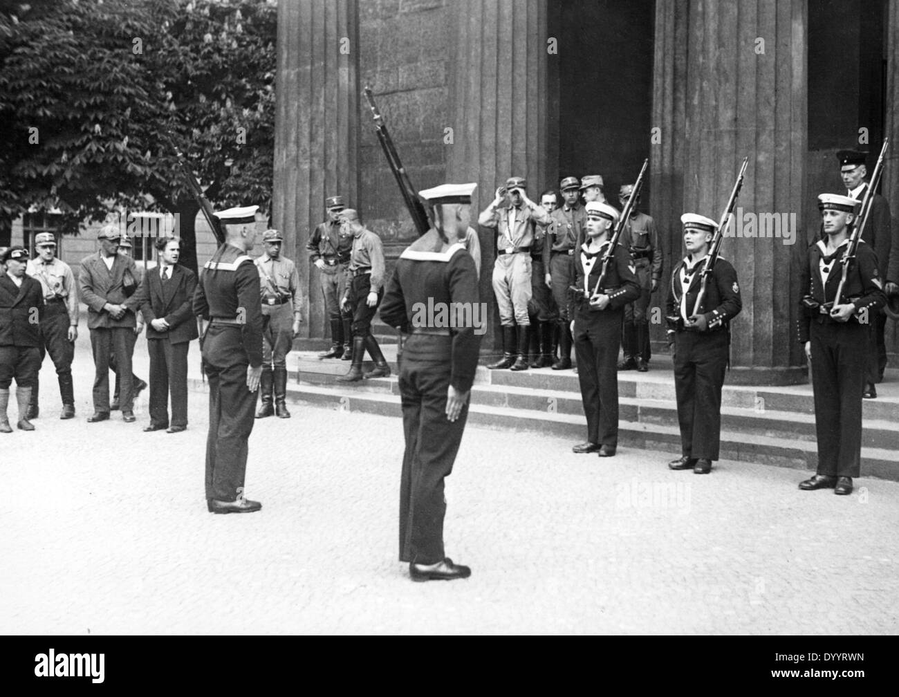 Changing of the guard in front of the Neue Wache in Berlin, 1933 Stock Photo