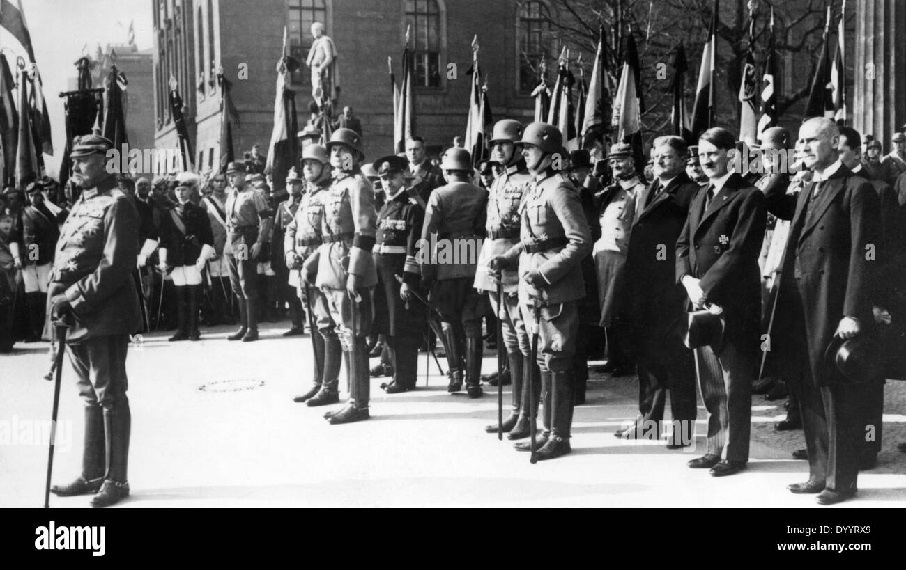 Heldengedenktag in front of the Neue Wache in Berlin, 1933 Stock Photo