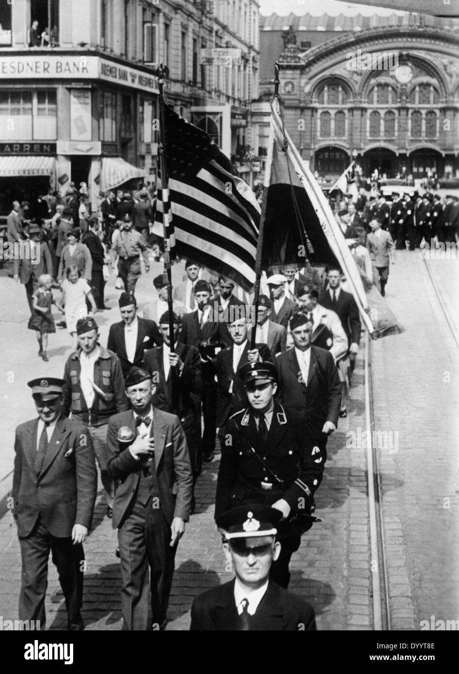 American war veterans in Bremen, 1934 Stock Photo