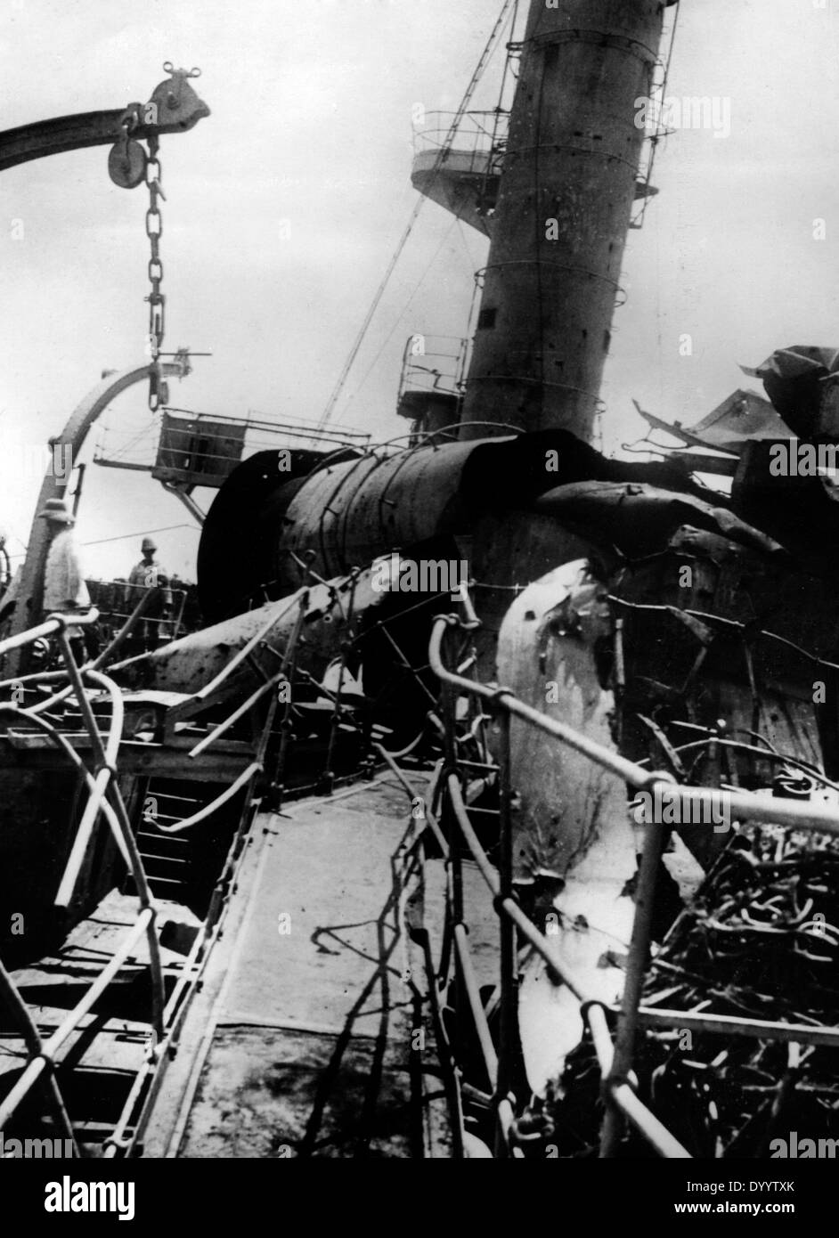 Damaged SMS Koenigsberg, 1915 Stock Photo