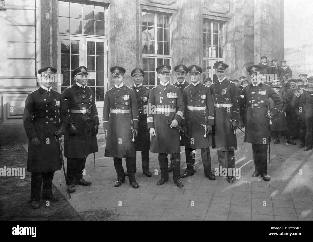 Officers of the SMS Wolf in Berlin, 1918 Stock Photo