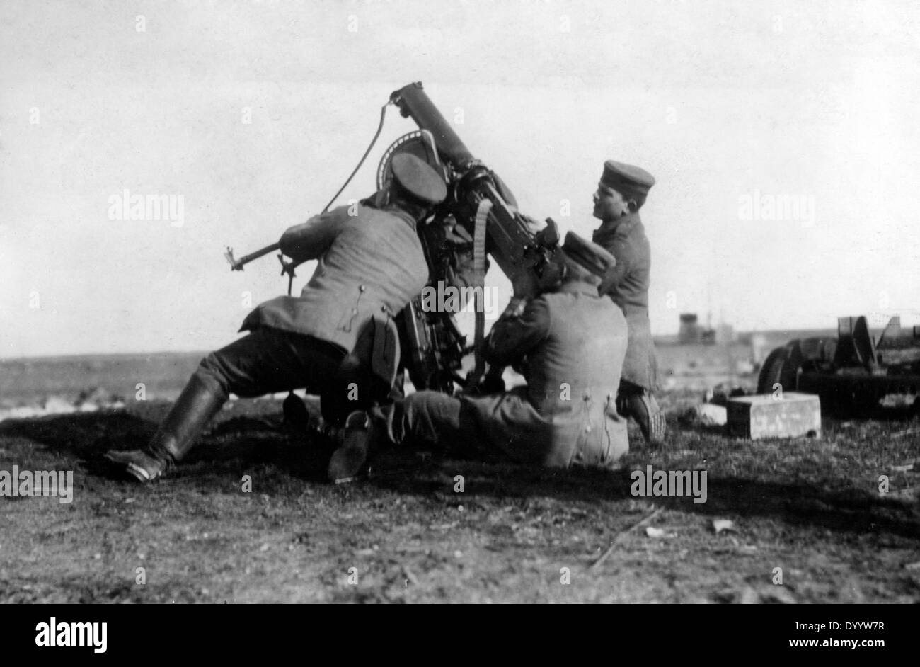 German Anti-aircraft on the western front, 1915 Stock Photo