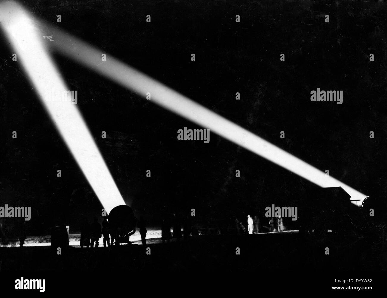 German searchlights in the First World War Stock Photo
