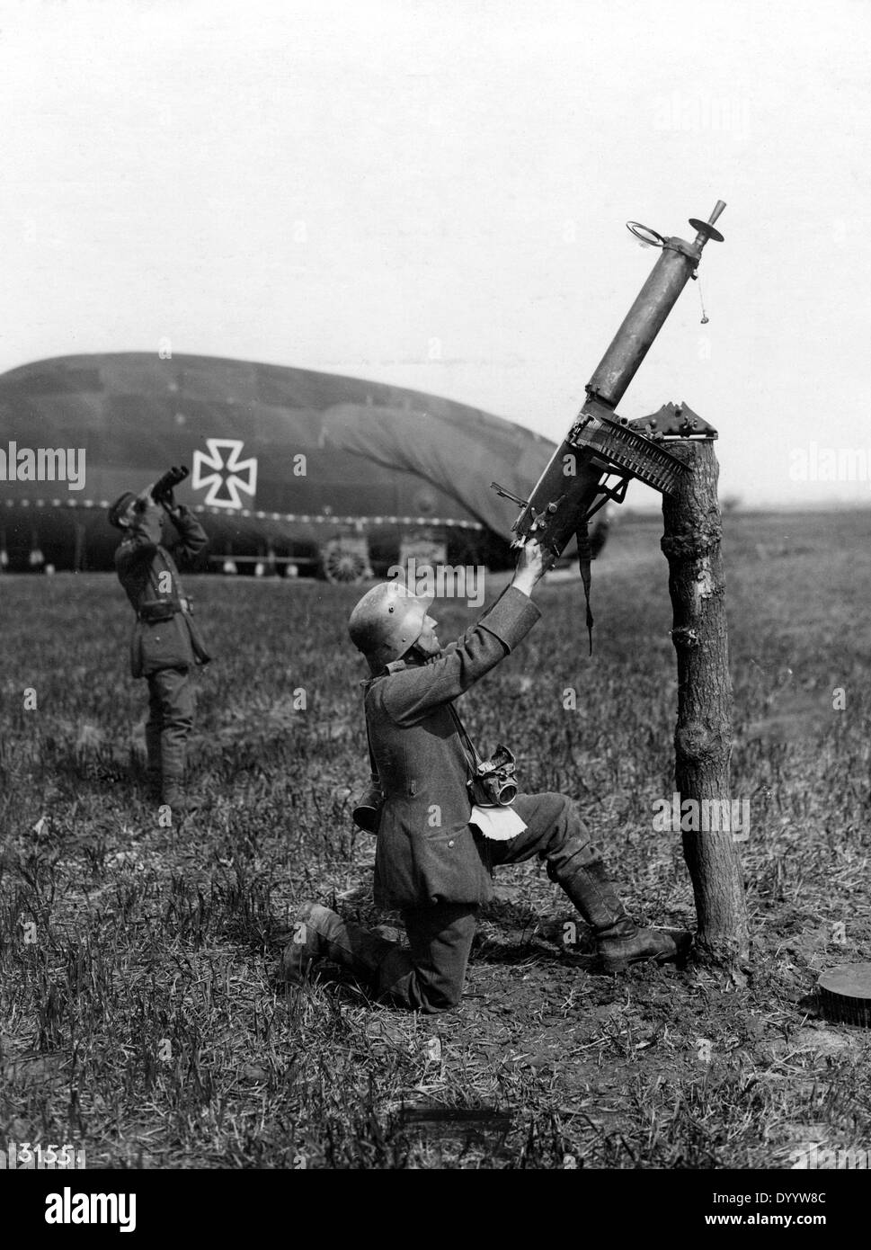 German Anti-aircraft warfare, 1918 Stock Photo