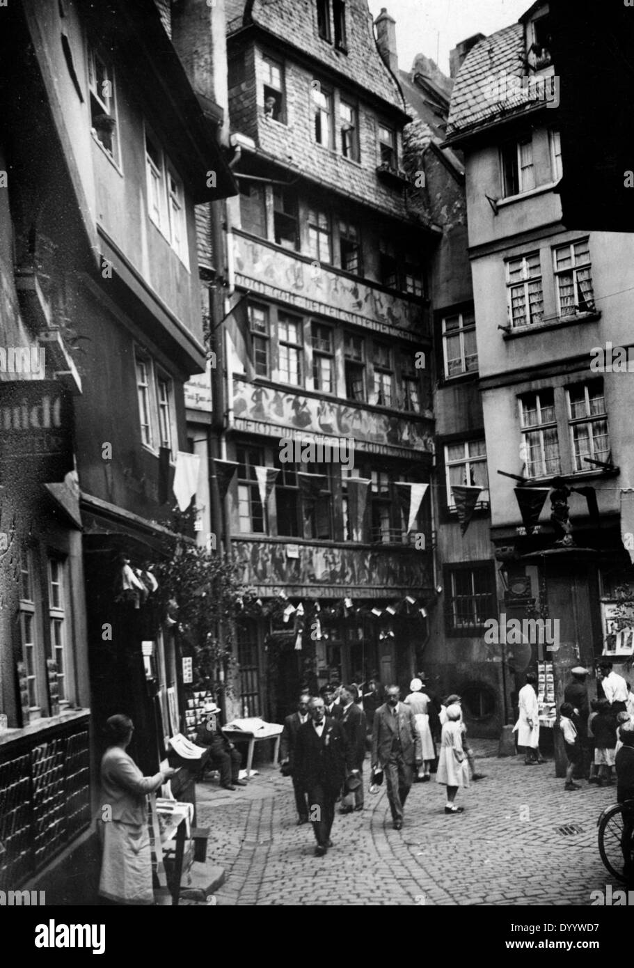 The old town of Frankfurt before 1945 Stock Photo