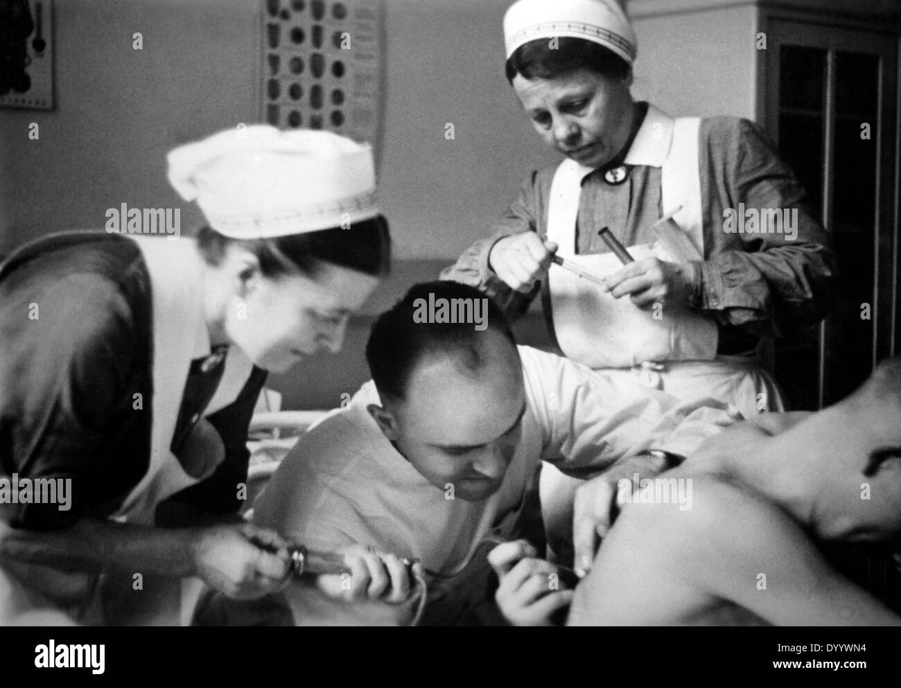 German wounded soldier in the military hospital, 1941 Stock Photo