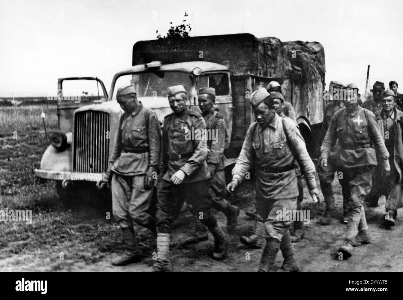 Russian prisoners during the Battle of Kursk, 1943 Stock Photo