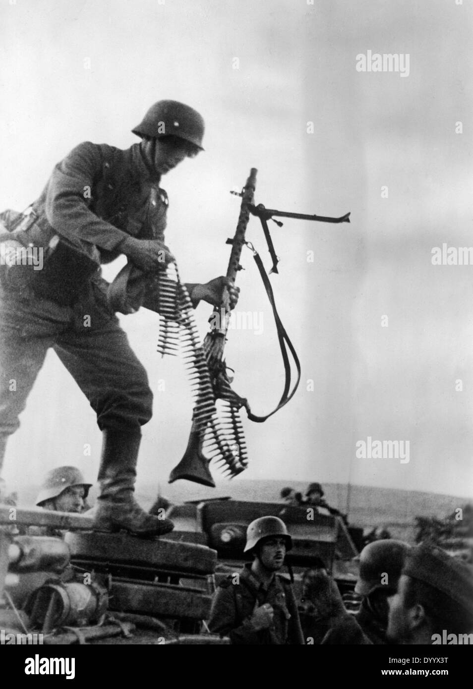 A German machine-gunner, 1941 Stock Photo