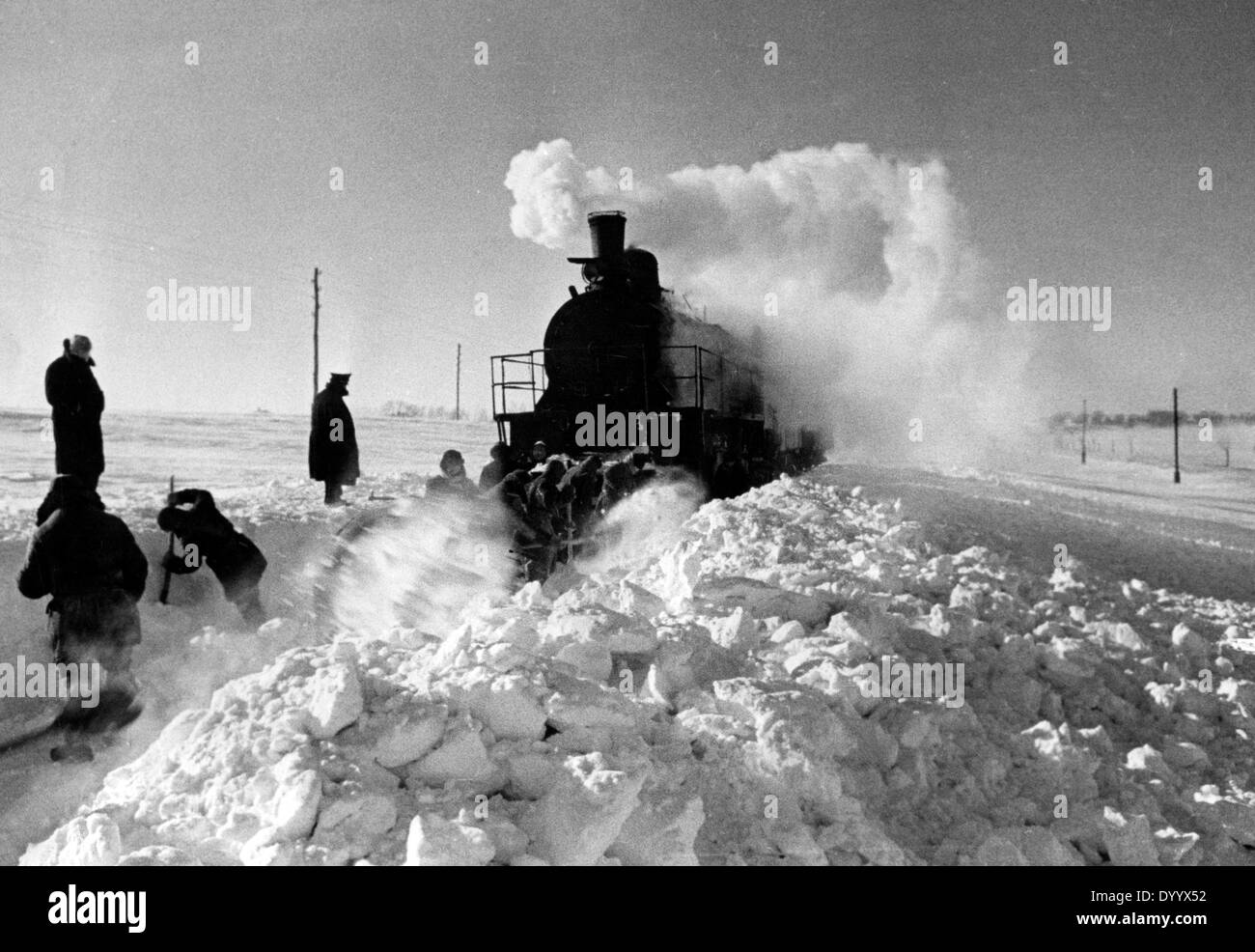 A train that got stucked on the Eastern Front, 1941 Stock Photo