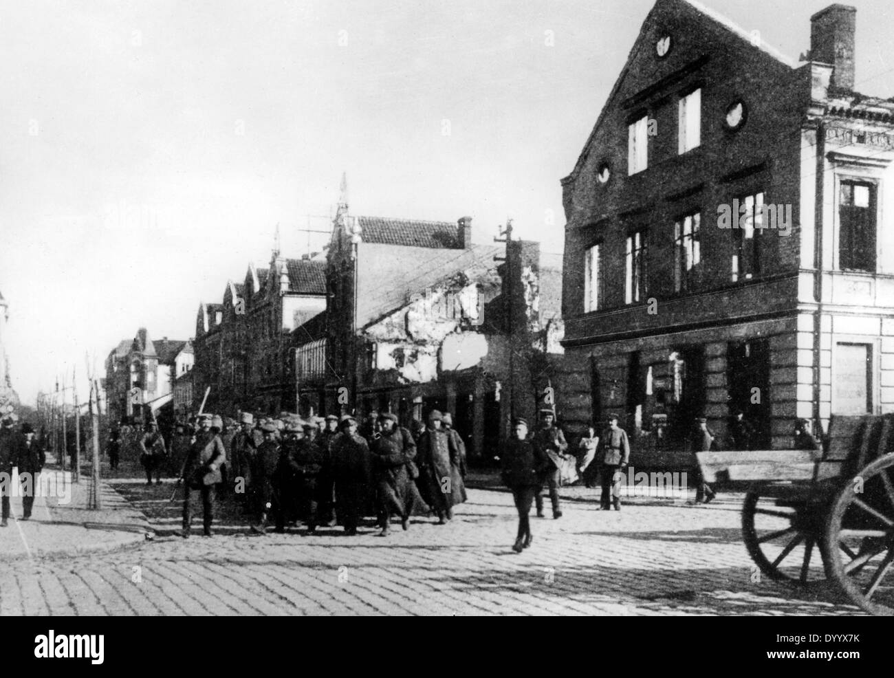 Russian prisoners of war in Gumbinnen, 1914 Stock Photo
