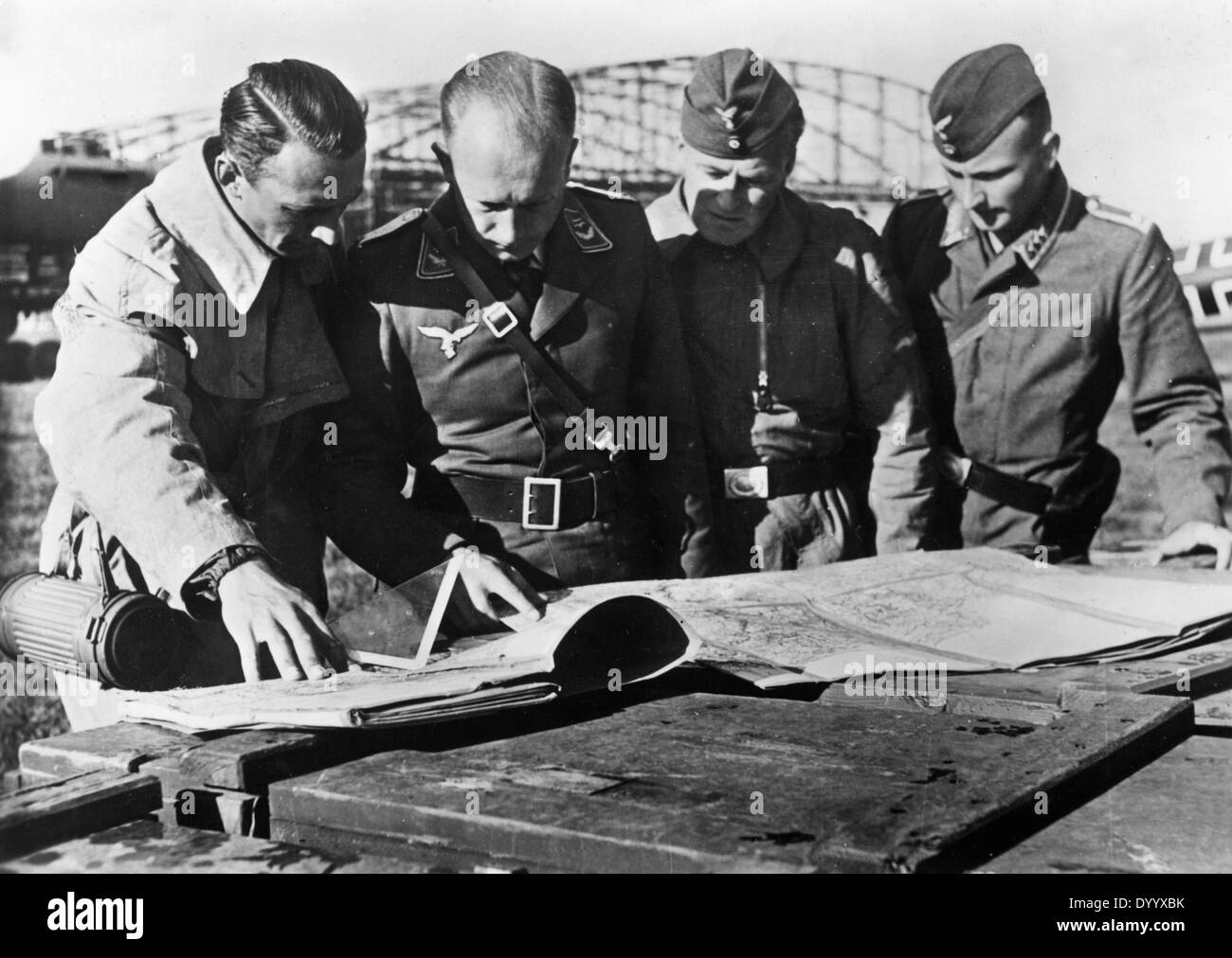 German pilots at a briefing Stock Photo