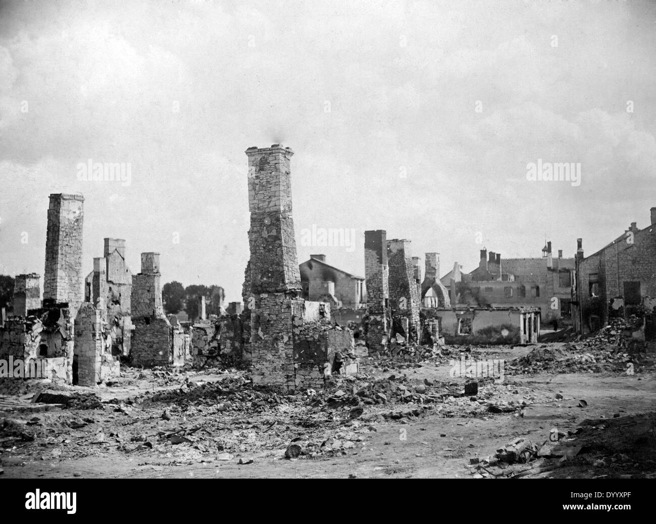 The destroyed city of Piaski in Poland, 1915 Stock Photo