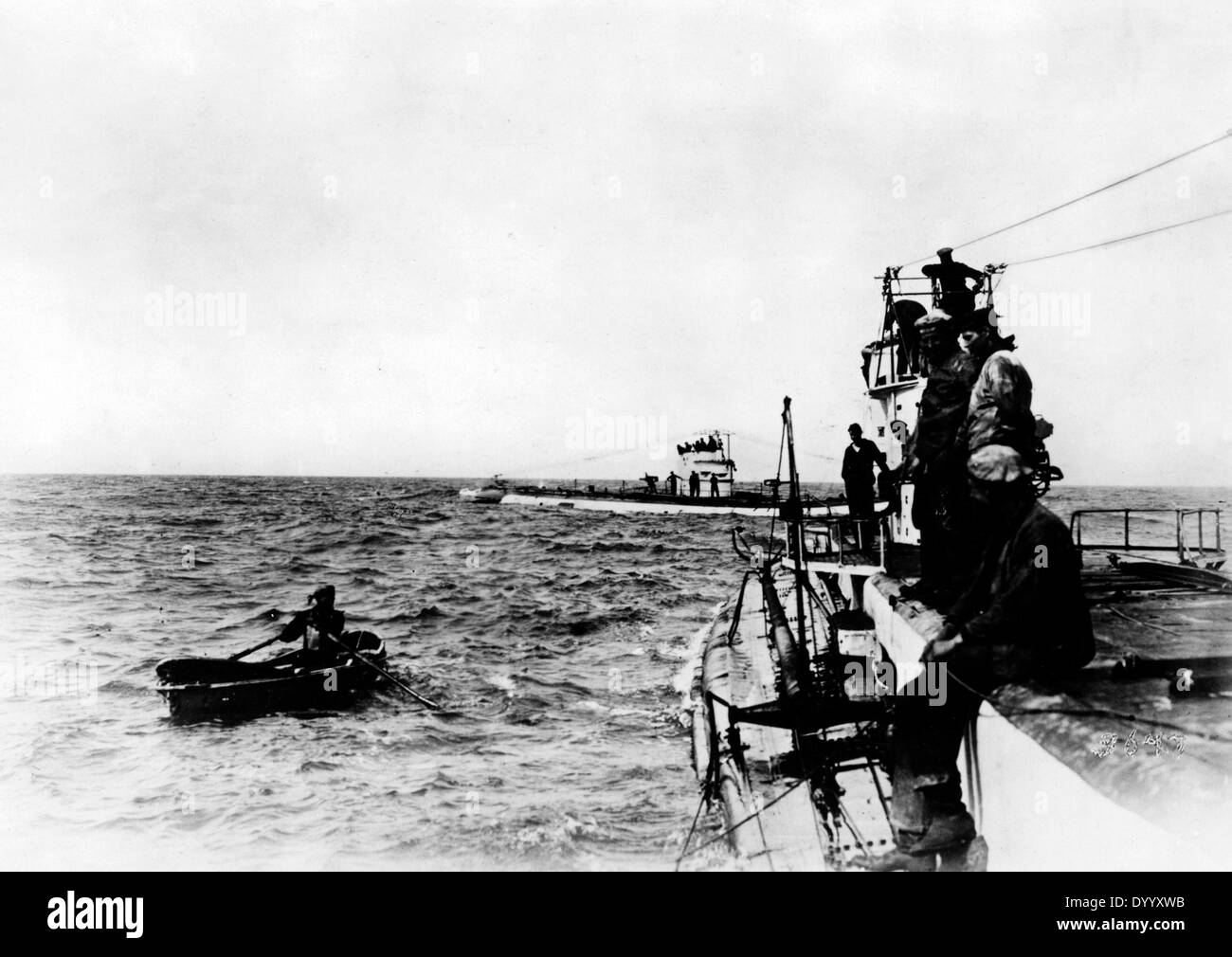 German submarine in the Mediterranean Sea, 1917 Stock Photo