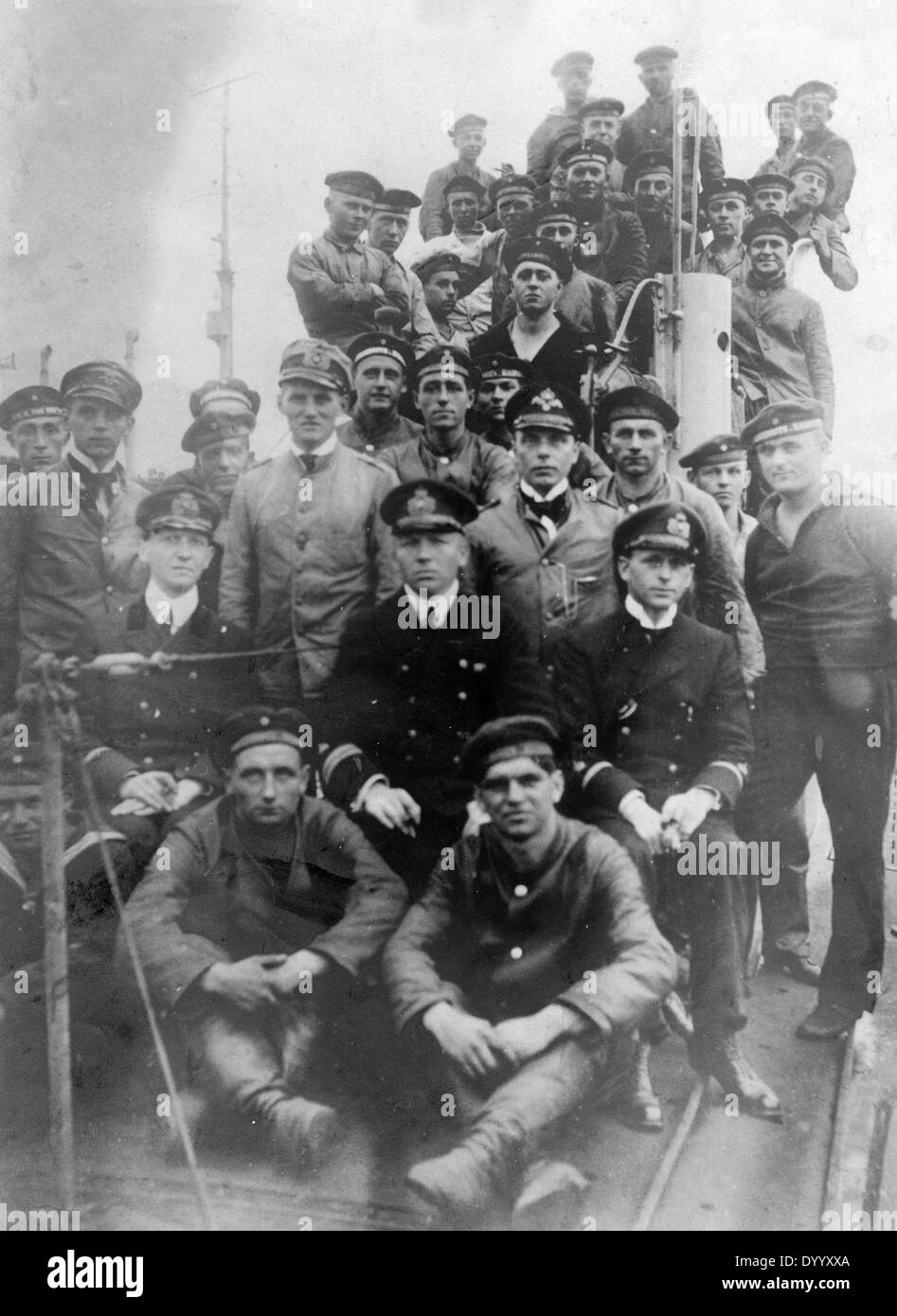 Crew of a German submarine, 1917 Stock Photo