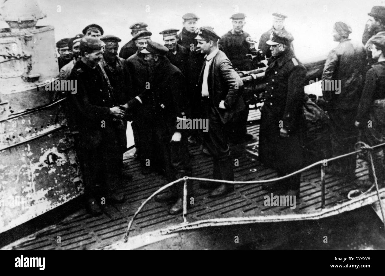 Allied shipwrecked officers in World War I Stock Photo