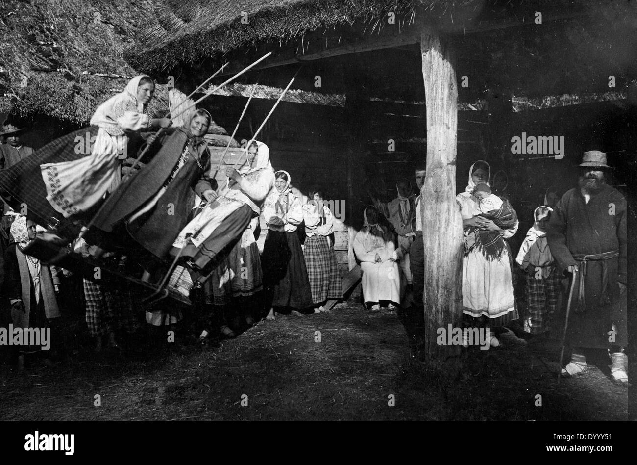 Russian farmers enjoying their leisure activities in a german occupied