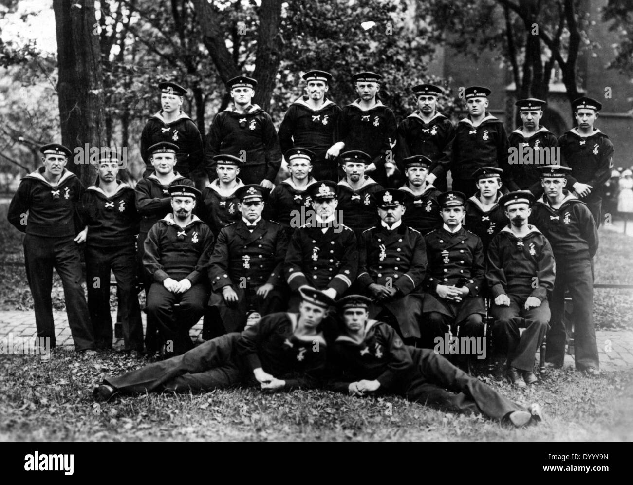 German sailors of the submarine 'U 9' under the command of Otto Weddigen Stock Photo