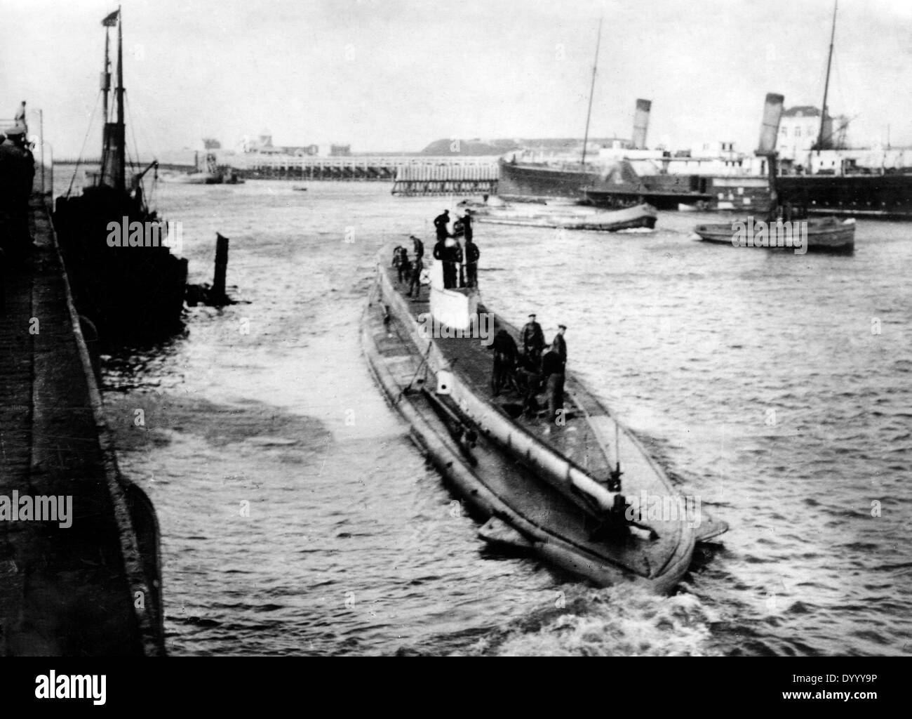 German submarine under the command of Otto Weddigen in World War I Stock Photo