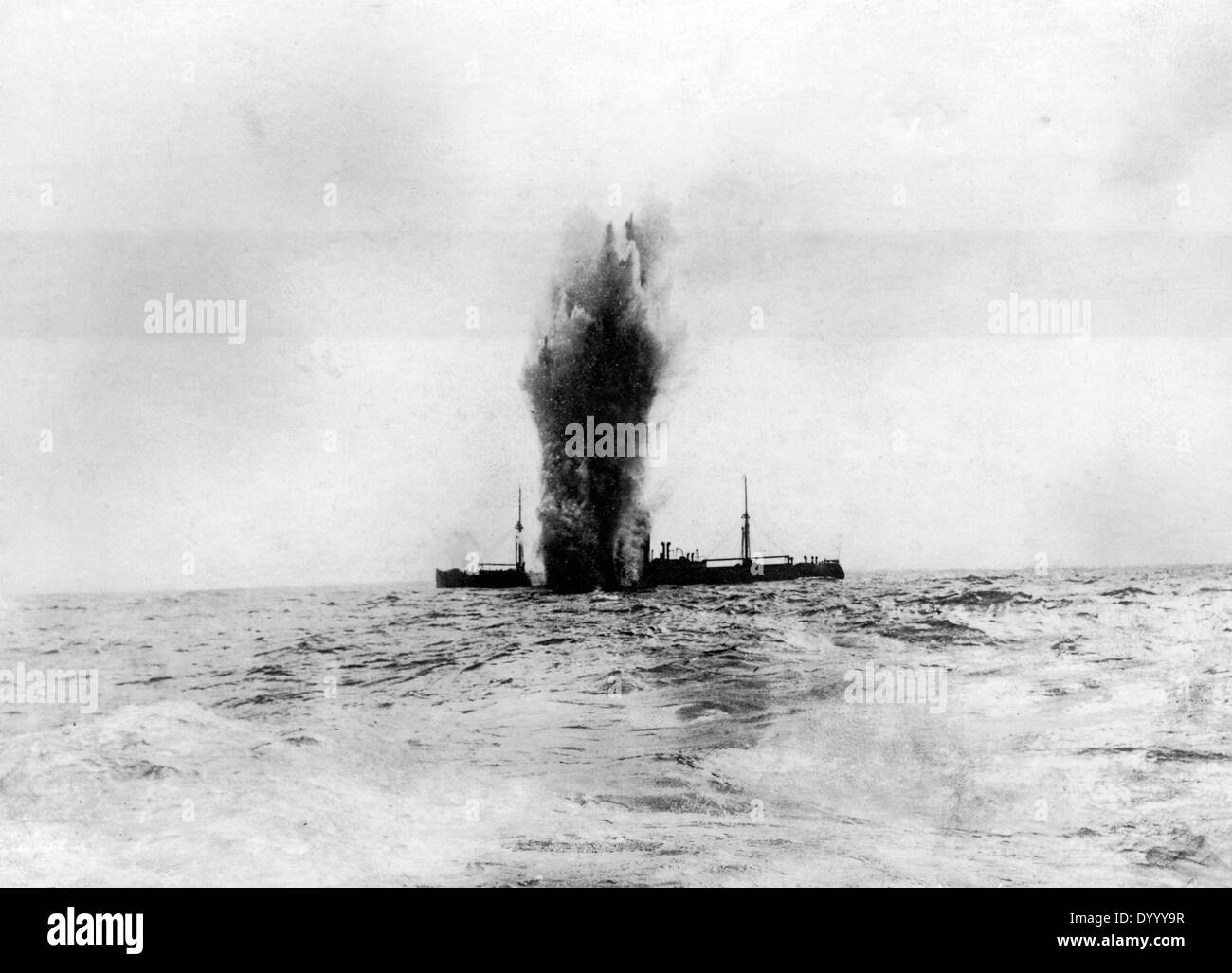 Attack of a German submarine under the command of Otto Weddigen, 1917 Stock Photo