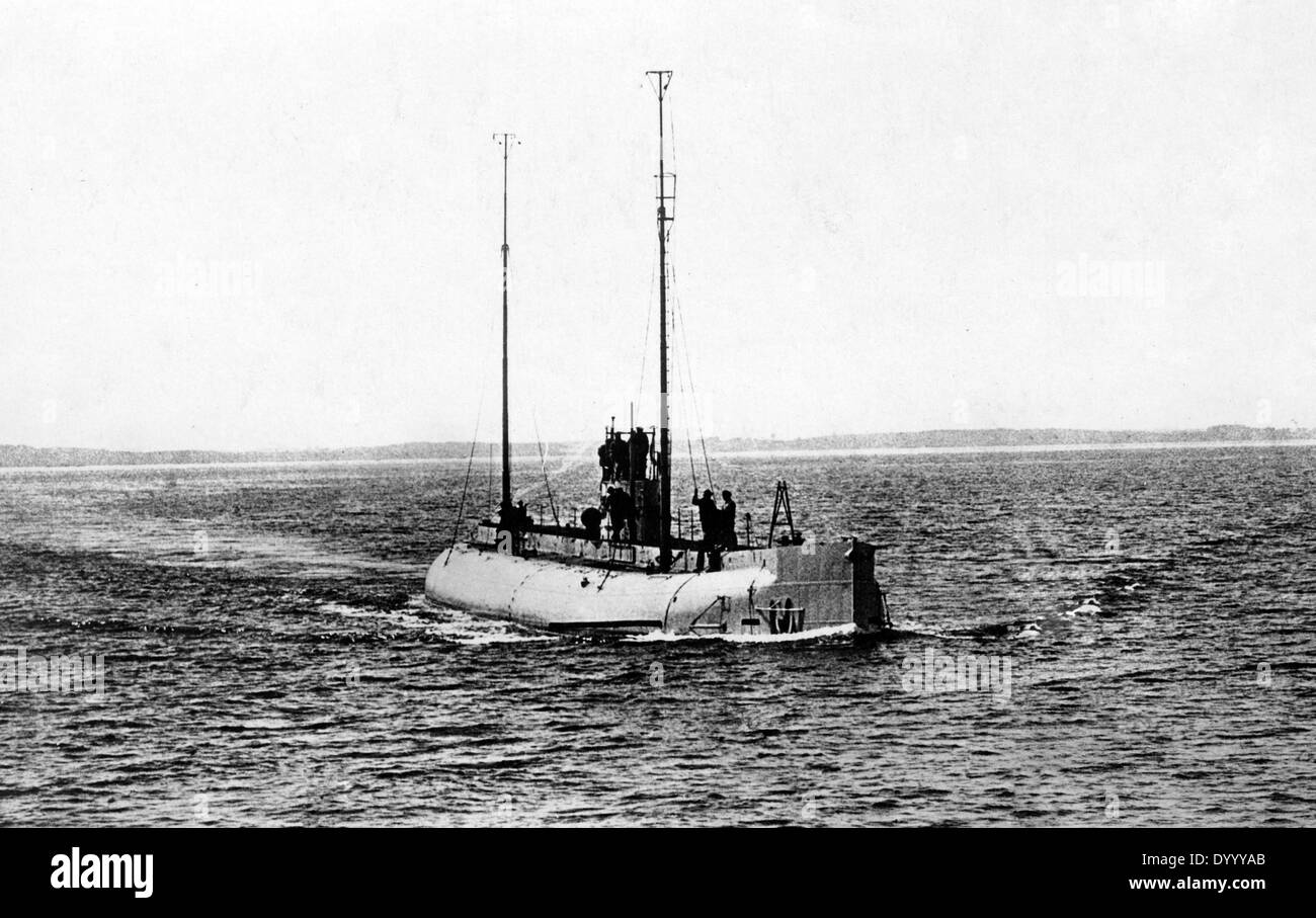 Merchant-submarine 'Deutschland' during a trip, 1916 Stock Photo