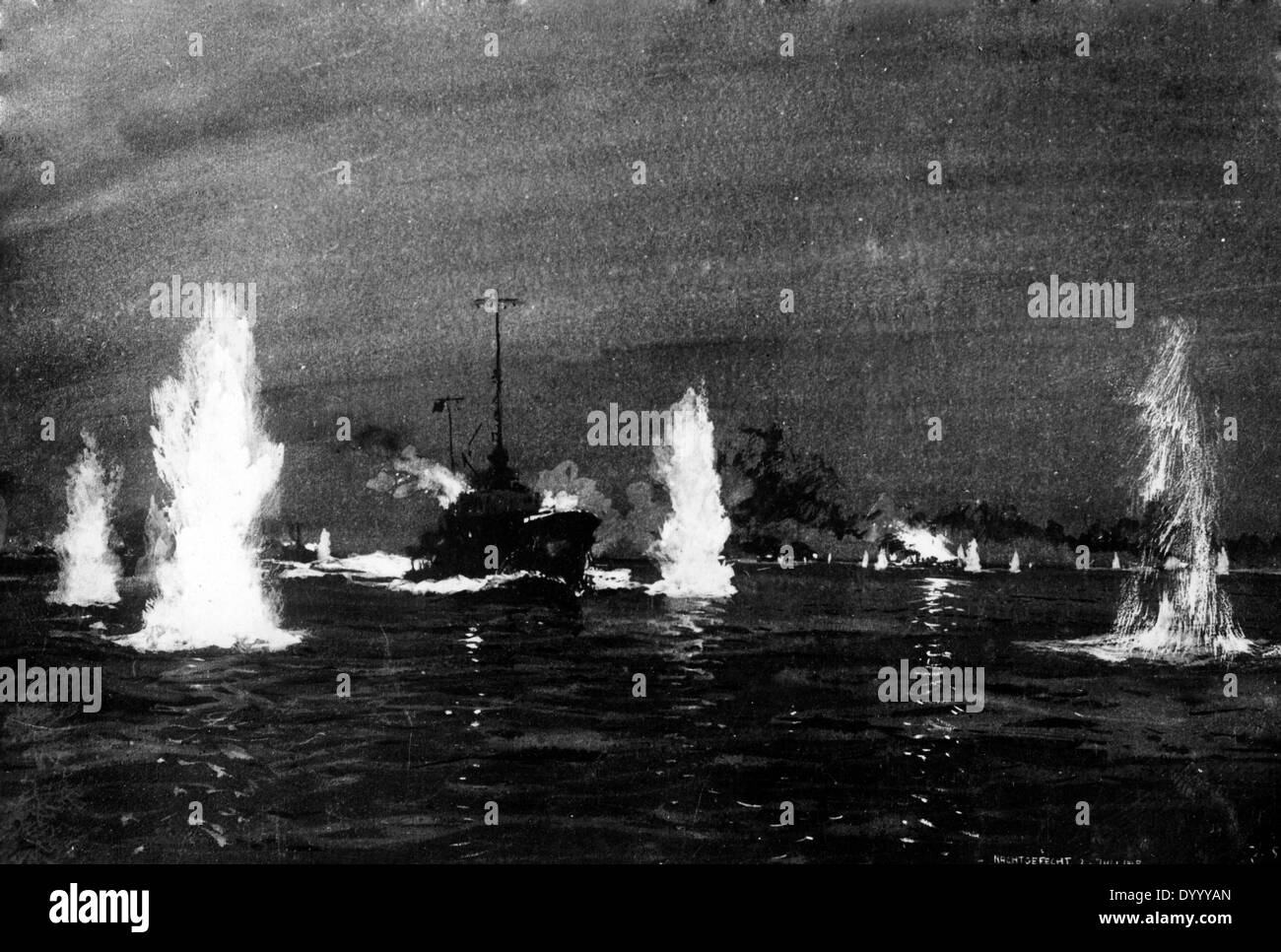 First World War: Austro-Hungarian Navy operating in the Mediterranean Sea Stock Photo