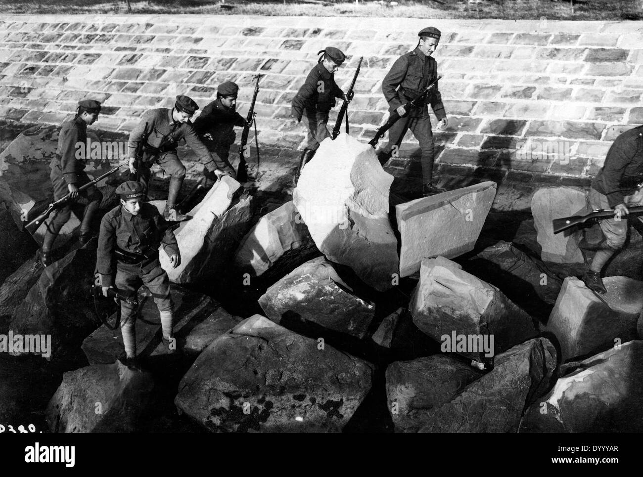 Austro-Hungarian Navy on the sea bank of the Adriatic, 1917 Stock Photo