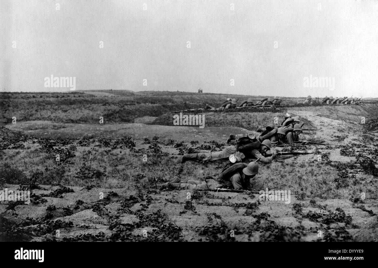 Fighting in Qingdao in the World War I Stock Photo