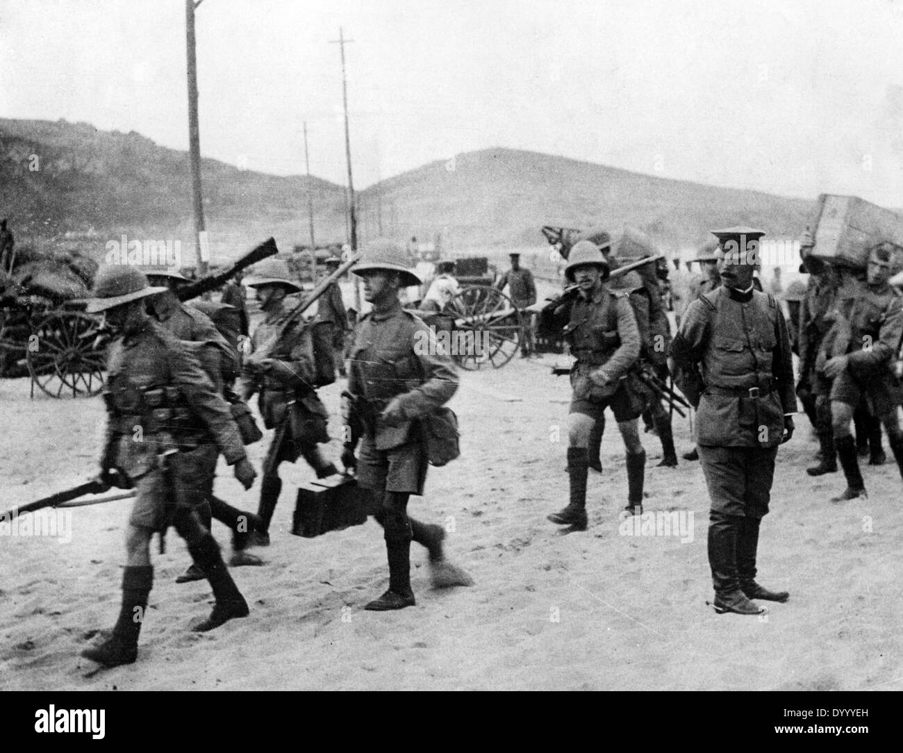 Struggles of the English in Qingdao in the World War I Stock Photo