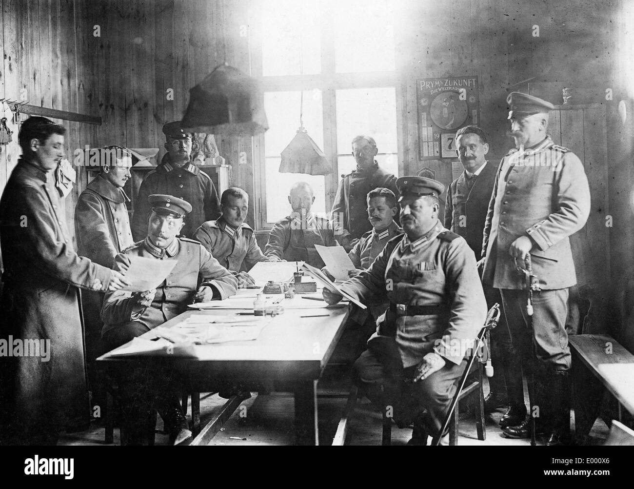 From the orderly room of the POW camp in Weinberge, 1914 Stock Photo