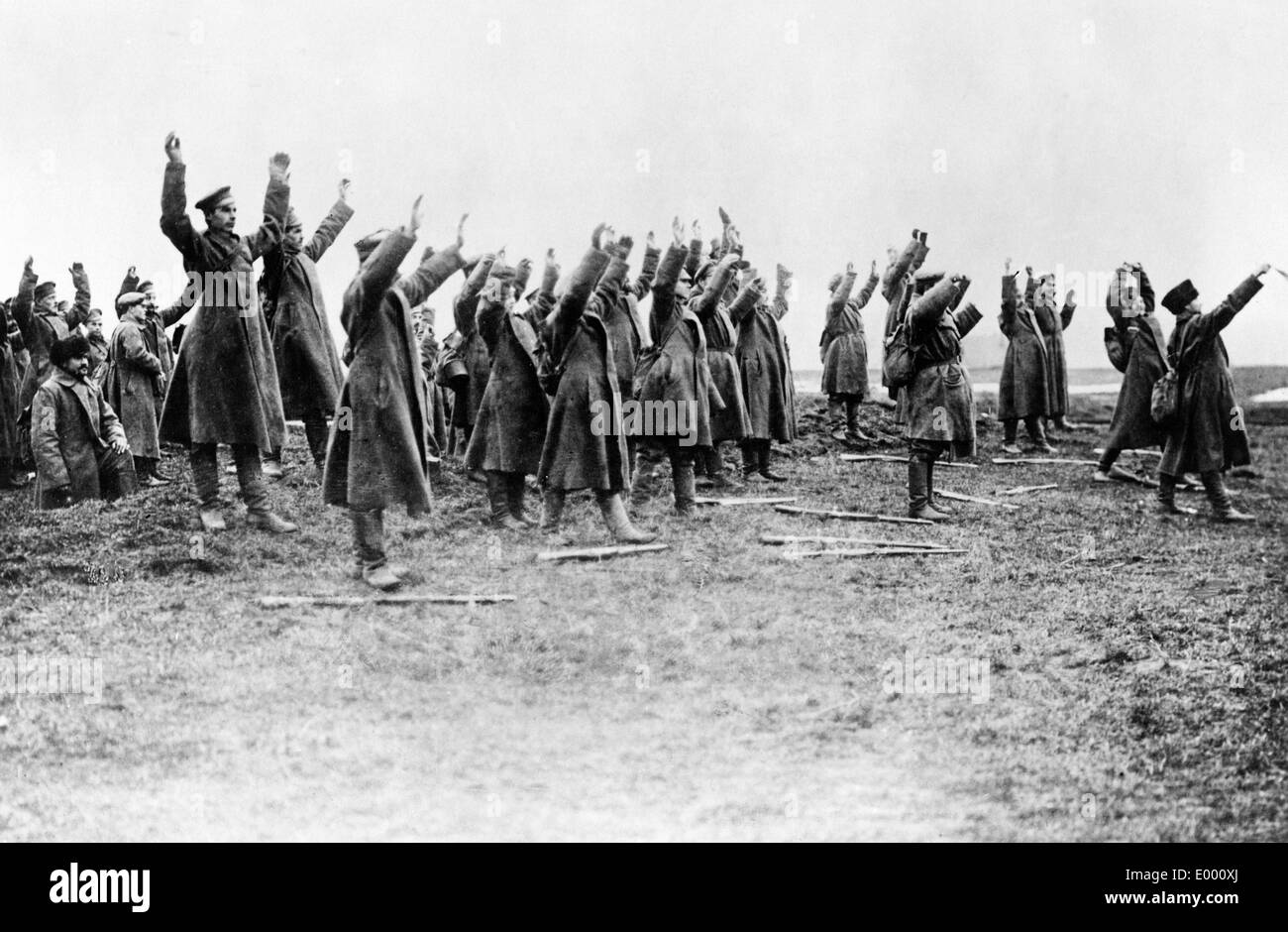 Russian soldiers surrender, 1915 Stock Photo