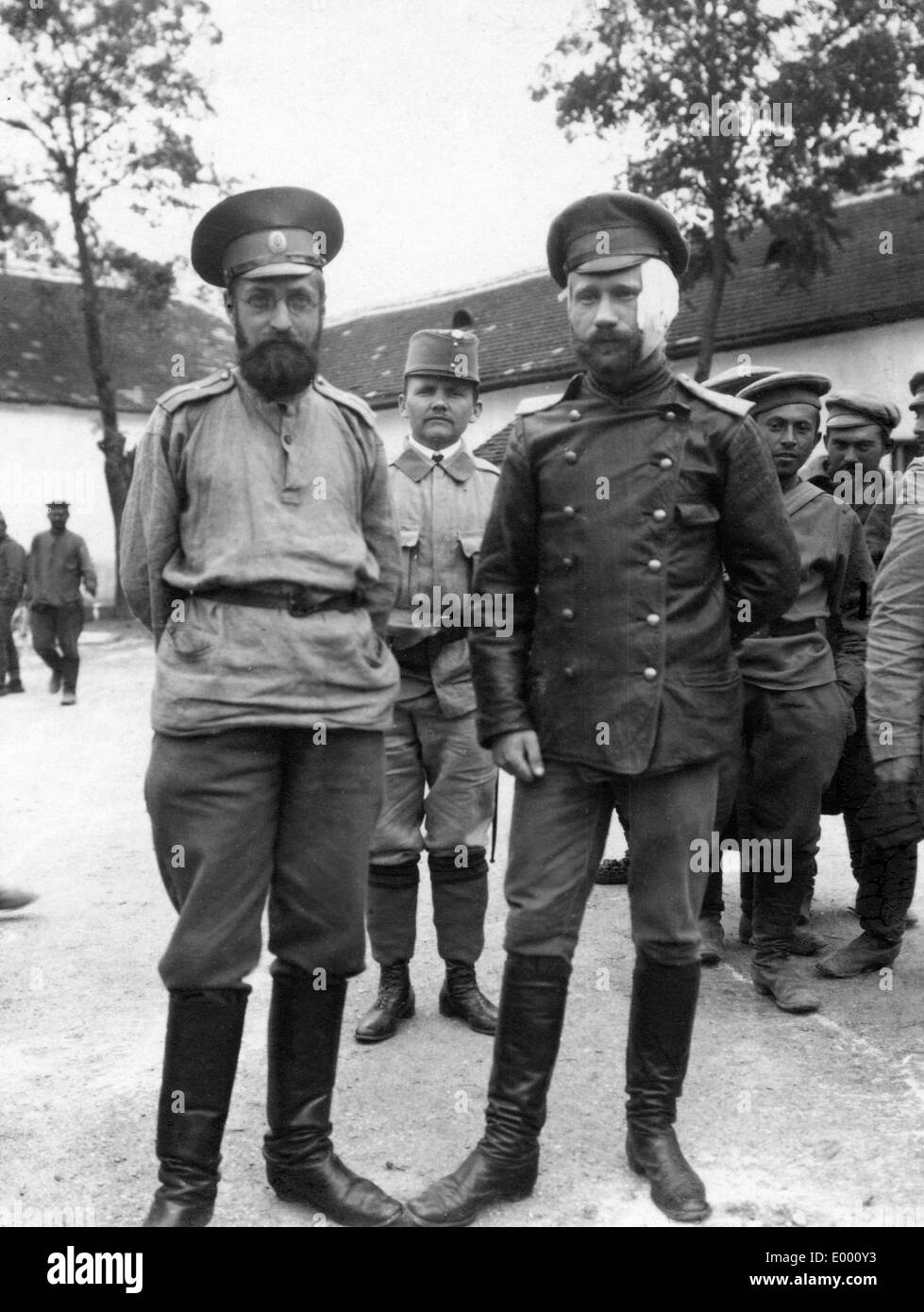 Captured Russian officers in Hungary, 1914 Stock Photo